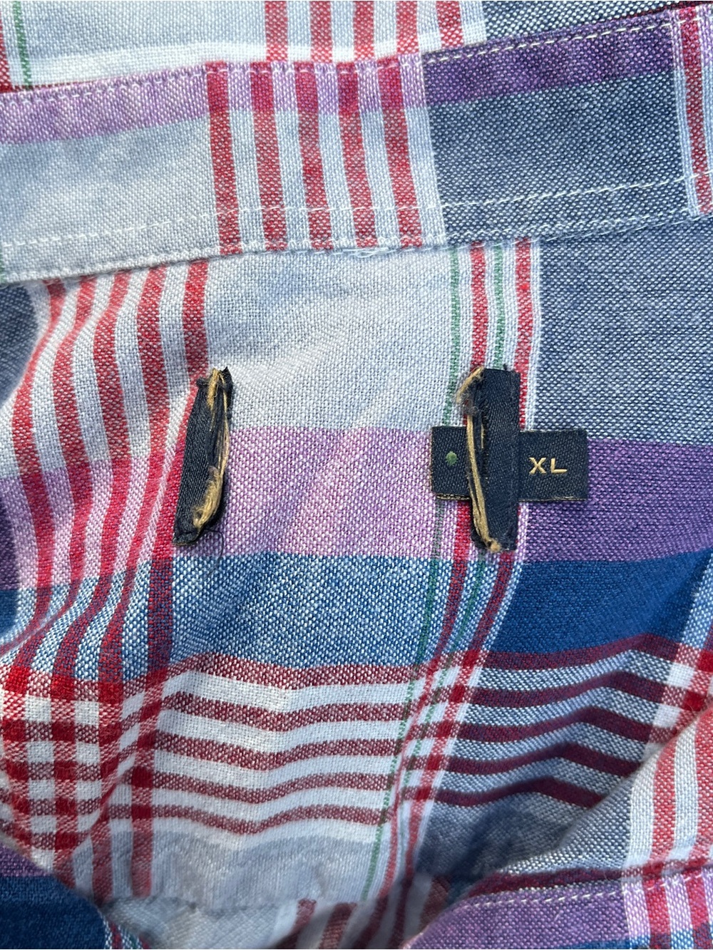 Pendleton Blue Purple Red Plaid Cotton Button Up Long Sleeve Shirt Women XL - Picture 2 of 4